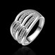 Wholesale jewelry from China luxury Multilayer Hollow Big Rings Silver Color Wedding Women Rings Jewelry TGSPR049 3 small