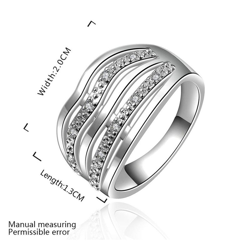 Wholesale jewelry from China luxury Multilayer Hollow Big Rings Silver Color Wedding Women Rings Jewelry TGSPR049 4