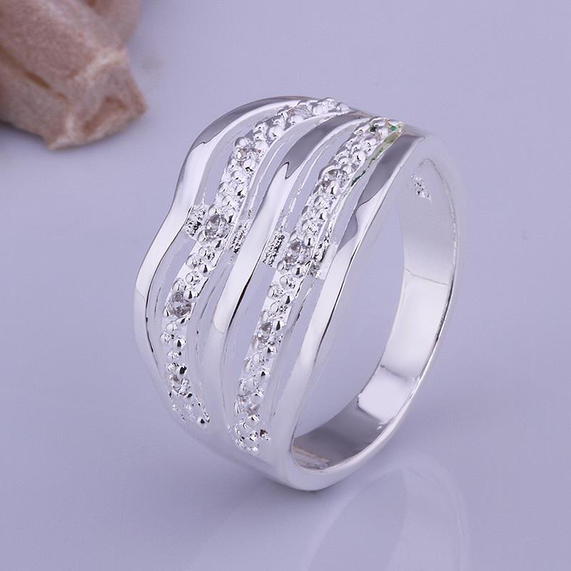 Wholesale jewelry from China luxury Multilayer Hollow Big Rings Silver Color Wedding Women Rings Jewelry TGSPR049 6