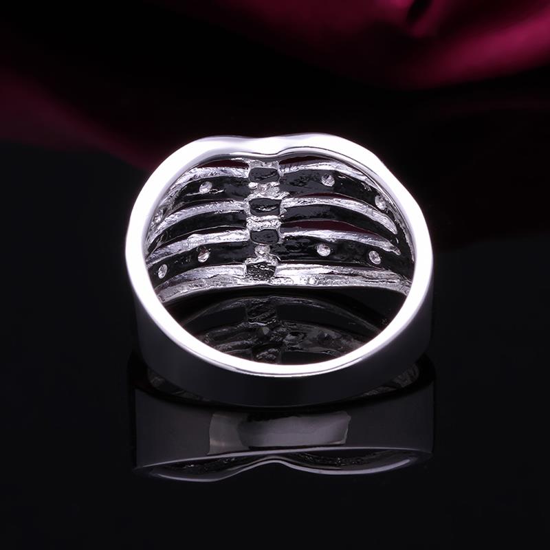 Wholesale jewelry from China luxury Multilayer Hollow Big Rings Silver Color Wedding Women Rings Jewelry TGSPR049 7