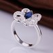 Wholesale Hot sale rings from China for Lady Promotion Shiny blue Zircon butterfly rings Banquet Holiday Party Christmas wedding jewelry TGSPR099 2 small