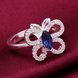 Wholesale Hot sale rings from China for Lady Promotion Shiny blue Zircon butterfly rings Banquet Holiday Party Christmas wedding jewelry TGSPR099 4 small