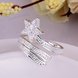 Wholesale Romantic Silver White star Ring for Lady Promotion Shiny Zircon Crystal Banquet Holiday Party Christmas wedding Ring TGSPR106 2 small
