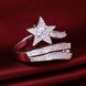 Wholesale Romantic Silver White star Ring for Lady Promotion Shiny Zircon Crystal Banquet Holiday Party Christmas wedding Ring TGSPR106 3 small