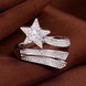 Wholesale Romantic Silver White star Ring for Lady Promotion Shiny Zircon Crystal Banquet Holiday Party Christmas wedding Ring TGSPR106 4 small