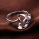 Wholesale Romantic Silver Heart Blue CZ Ring Geometric Wave Finger Rings for Women Wedding Engagement Jewelry Gift TGSPR144 4 small