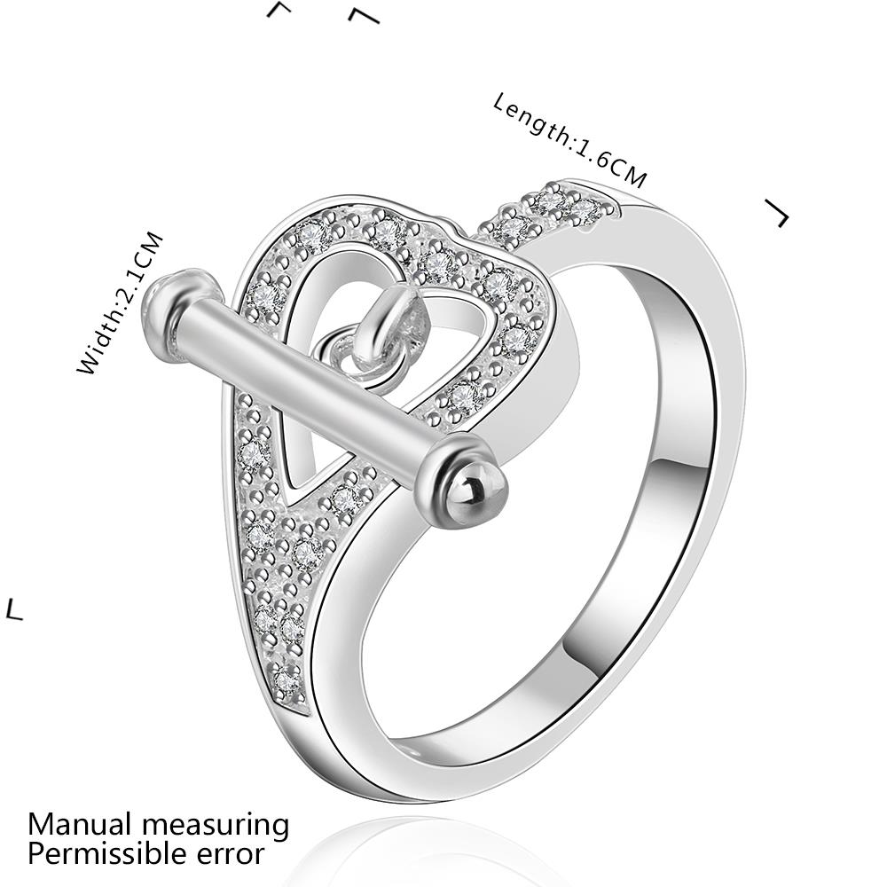 Wholesale Hot sale rings from China Romantic Love Heart Key Lock Rings For Women Purple Sweet Silver Ring Wedding Party Luxury Jewelry TGSPR152 2