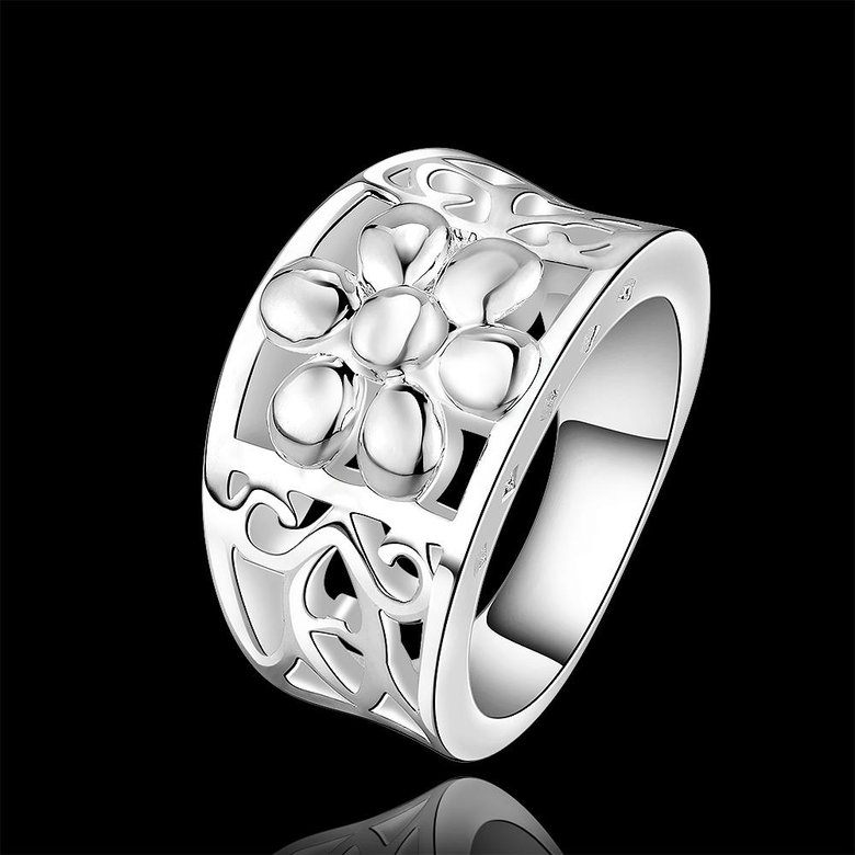 Wholesale Gorgeous Hollow Flower Design Women Ring Wedding Dancing Party Delicate Rings Trendy finger Jewelry TGSPR155 0