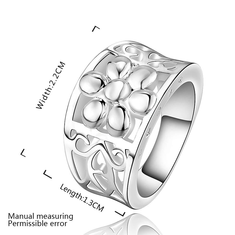 Wholesale Gorgeous Hollow Flower Design Women Ring Wedding Dancing Party Delicate Rings Trendy finger Jewelry TGSPR155 1