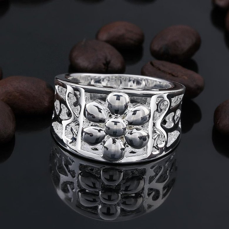 Wholesale Gorgeous Hollow Flower Design Women Ring Wedding Dancing Party Delicate Rings Trendy finger Jewelry TGSPR155 3