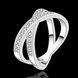 Wholesale Newest hot sale Ring for Women Wedding Trendy Jewelry  X Shape Cross Dazzling CZ Stone Modern Rings TGSPR198 1 small