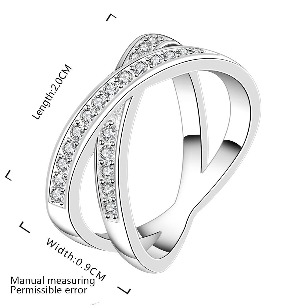 Wholesale Newest hot sale Ring for Women Wedding Trendy Jewelry  X Shape Cross Dazzling CZ Stone Modern Rings TGSPR198 2