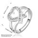 Wholesale Classic Romantic Silver Ring from China heart White zircon rings Banquet Holiday Party wedding jewelry  TGSPR234 2 small