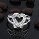 Wholesale Classic Romantic Silver Ring from China heart White zircon rings Banquet Holiday Party wedding jewelry  TGSPR234 3 small
