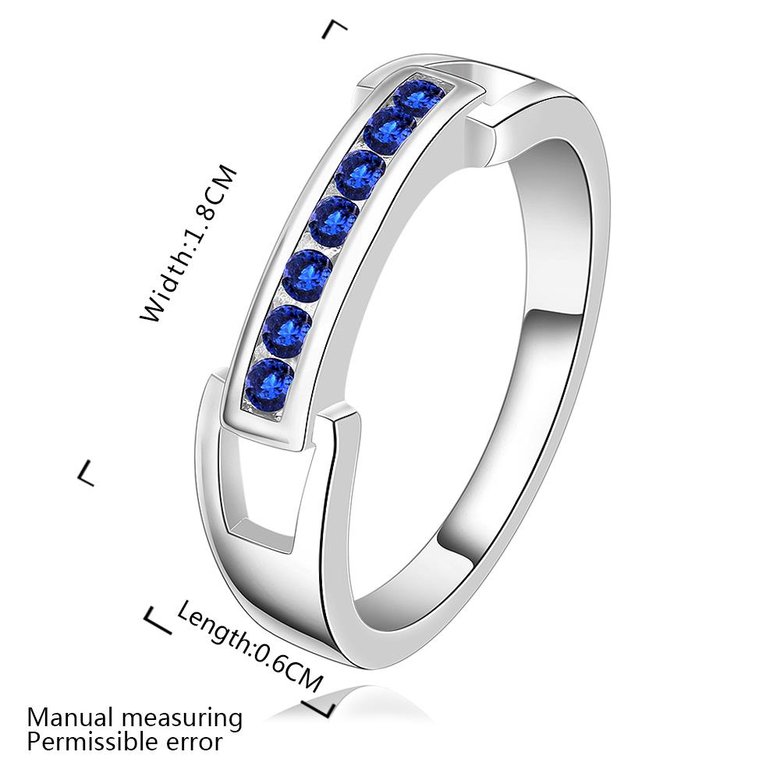 Wholesale Romantic Silver Ring Wedding Bands Jewelry Blue Cubic Zircon Crystal Ring For Women Engagement jewelry TGSPR271 0