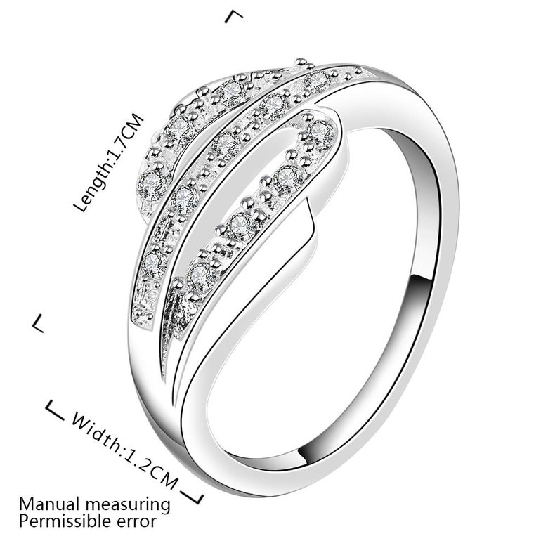 Wholesale Trendy rings from China Silver Geometric White CZ Ring for women Romantic Banquet Holiday Party wedding jewelry TGSPR280 0