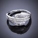 Wholesale Trendy rings from China Silver Geometric White CZ Ring for women Romantic Banquet Holiday Party wedding jewelry TGSPR280 1 small