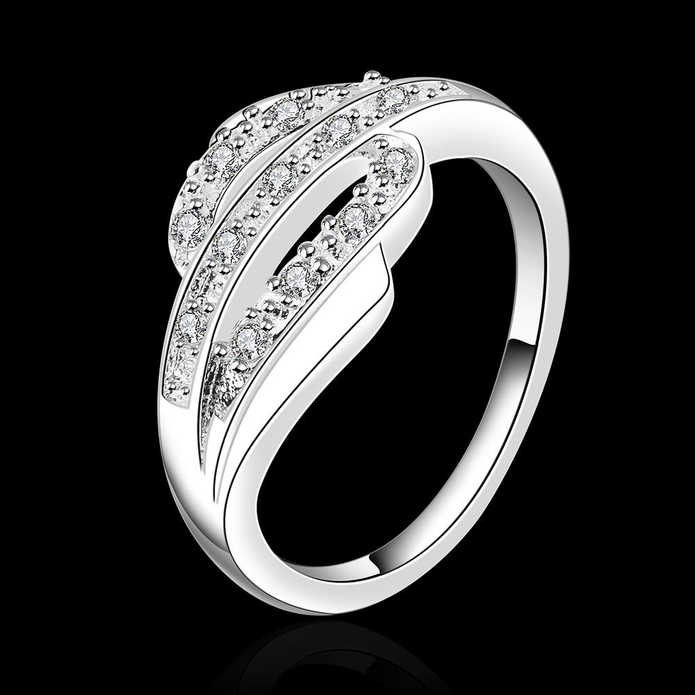 Wholesale Trendy rings from China Silver Geometric White CZ Ring for women Romantic Banquet Holiday Party wedding jewelry TGSPR280 4