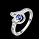 Wholesale Hot sale cheap Romantic Silver Ring Wedding Bands Jewelry Blue round Zircon Crystal Ring For Women Engagement jewelry TGSPR290 0 small