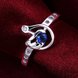 Wholesale Hot sale cheap Romantic Silver Ring Wedding Bands Jewelry Blue round Zircon Crystal Ring For Women Engagement jewelry TGSPR290 2 small