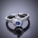 Wholesale Hot sale cheap Romantic Silver Ring Wedding Bands Jewelry Blue round Zircon Crystal Ring For Women Engagement jewelry TGSPR290 4 small