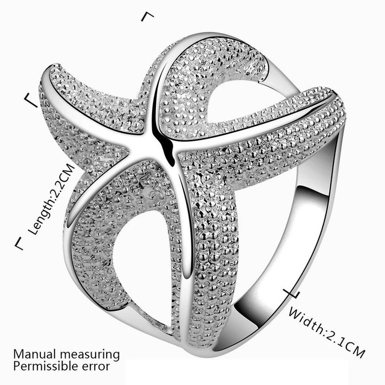 Wholesale Factory Price Silver plated Jewelry Paved Full White Zircon Stone Cute Seastar Rings best gift for Girls TGSPR310 1