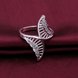 Wholesale Trendy hot sale Silver plated rings Moon White CZ Ring Special Beautiful Winding Shinning Rhinestone Fine Rings Girls/Women TGSPR337 3 small