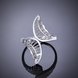 Wholesale Trendy hot sale Silver plated rings Moon White CZ Ring Special Beautiful Winding Shinning Rhinestone Fine Rings Girls/Women TGSPR337 4 small