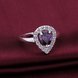 Wholesale New style silver plated rings Luxury Love Heart Ring purple Zircon Drop shipping Jewelry Saint Valentine's Day Girlfriend Gifts TGSPR346 3 small