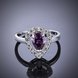 Wholesale New style silver plated rings Luxury Love Heart Ring purple Zircon Drop shipping Jewelry Saint Valentine's Day Girlfriend Gifts TGSPR346 4 small