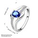 Wholesale Hot selling Romantic Women's Rings With Oval Cut AAA blue Zircon Ring banquet Wedding Gifts TGSPR398 1 small