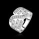 Wholesale jewelry big wide Silver plated rings Wedding Rings For Women With High Quality Zirconia Female Ring TGSPR447 0 small