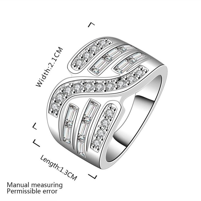 Wholesale jewelry big wide Silver plated rings Wedding Rings For Women With High Quality Zirconia Female Ring TGSPR447 1