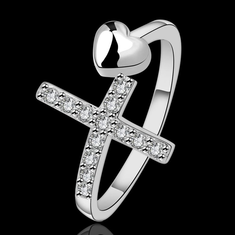 Wholesale Exquisite Silver Plated Ring for Women Eternity Christian Cross Ring New Fashion Party Gifts Jewelry TGSPR474 1