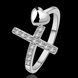 Wholesale Exquisite Silver Plated Ring for Women Eternity Christian Cross Ring New Fashion Party Gifts Jewelry TGSPR474 1 small