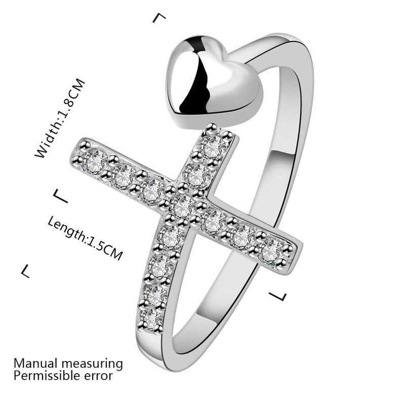 Wholesale Exquisite Silver Plated Ring for Women Eternity Christian Cross Ring New Fashion Party Gifts Jewelry TGSPR474 2