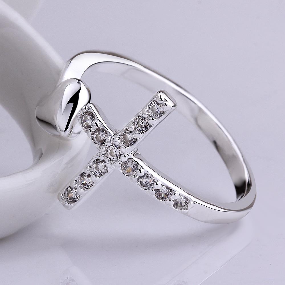 Wholesale Exquisite Silver Plated Ring for Women Eternity Christian Cross Ring New Fashion Party Gifts Jewelry TGSPR474 3