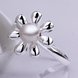Wholesale Popular fashion silver plated Ring for Women Chrysanthemum Pearl Ring  Wedding Engagement Jewelry TGSPR478 2 small