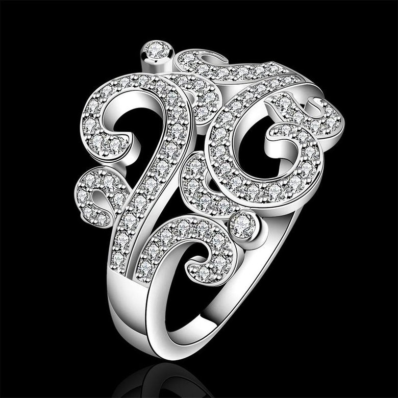 Wholesale Fashion Women Engagement Ring Jewelry Classic Lady flower vine Cubic Zirconia Wedding Rings for Female Wedding Anniversary Gift TGSPR517 0