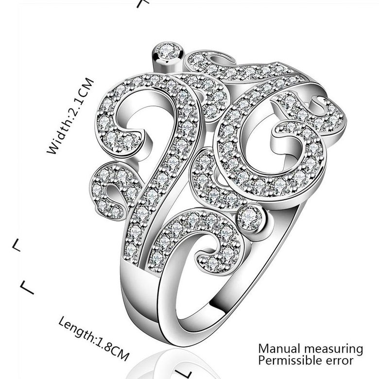 Wholesale Fashion Women Engagement Ring Jewelry Classic Lady flower vine Cubic Zirconia Wedding Rings for Female Wedding Anniversary Gift TGSPR517 4
