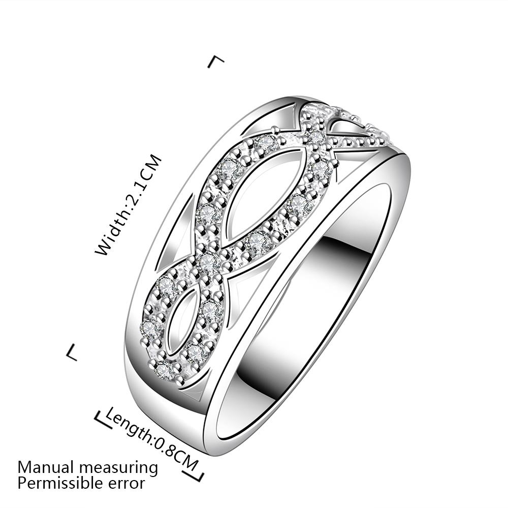 Wholesale Fashion Silver rings from China Infinity Love 8 shape CZ Finger Ring for Women Wedding Engagement Jewelry Gift TGSPR520 1