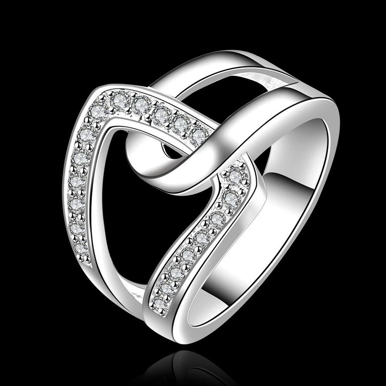 Wholesale Trendy Europe Style White CZ Ring Brand Fashion Jewelry Cubic Zircon Crystal Engagement Wedding Rings For Women TGSPR015 0