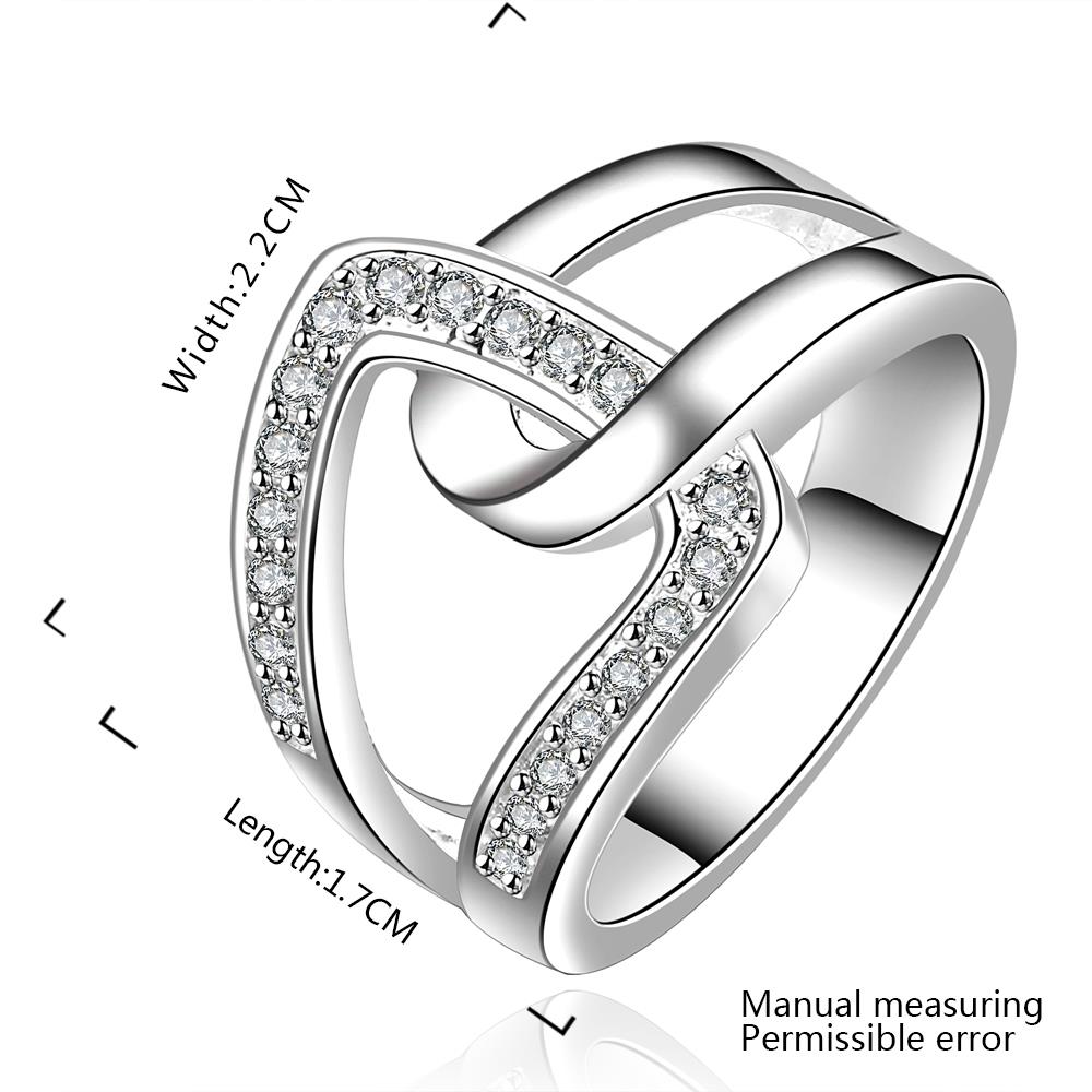 Wholesale Trendy Europe Style White CZ Ring Brand Fashion Jewelry Cubic Zircon Crystal Engagement Wedding Rings For Women TGSPR015 1