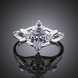 Wholesale Trendy Romantic Classical Female AAA Crystal white Zircon Stone Ring Silver color Finger Ring Promise Engagement Rings for Women TGSPR578 3 small