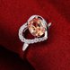 Wholesale Classic Popular Mother's Day Gift orange Zircon Heart Ring Silver plated Fashion Love Heart Rings For Women Wedding Fine Jewelry TGSPR583 3 small
