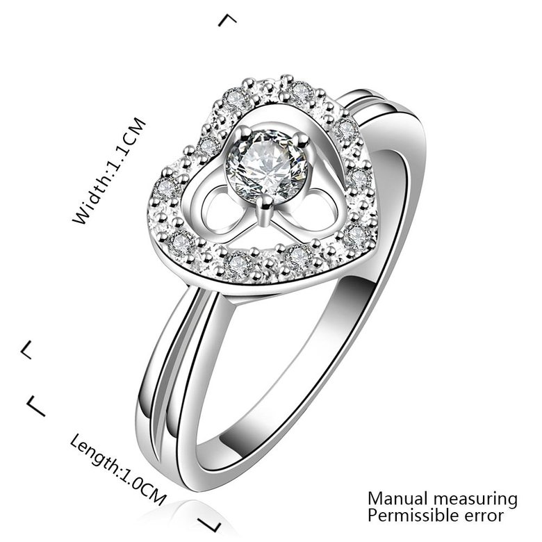 Wholesale Popular Mother's Day Gift white Zircon Heart Ring Silver plated Fashion Love Heart Rings For Women Wedding Fine Jewelry TGSPR599 1
