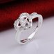 Wholesale Popular Mother's Day Gift white Zircon Heart Ring Silver plated Fashion Love Heart Rings For Women Wedding Fine Jewelry TGSPR599 2 small
