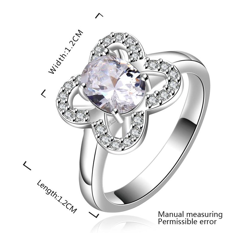 Wholesale New Products Simple Butterfly white Zircon Ring Women's Romantic Accessories Lovers' Day Gift  Rings  TGSPR655 2
