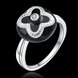 Wholesale Punk Style Personality Exaggeration European Lovers' Black White Color Oiled flower Ring Jewelry TGSPR667 1 small