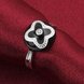 Wholesale Punk Style Personality Exaggeration European Lovers' Black White Color Oiled flower Ring Jewelry TGSPR667 4 small